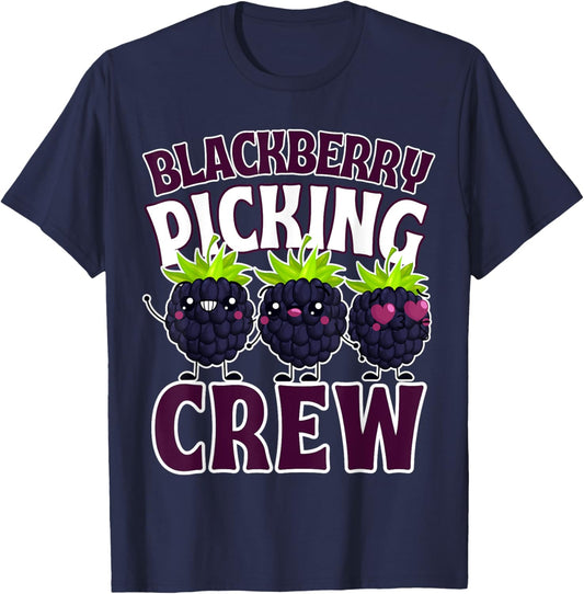 Funny Blackberry Fruit Farm Harvesting Picking Crew Squad T-Shirt - T-Shirt | Navy