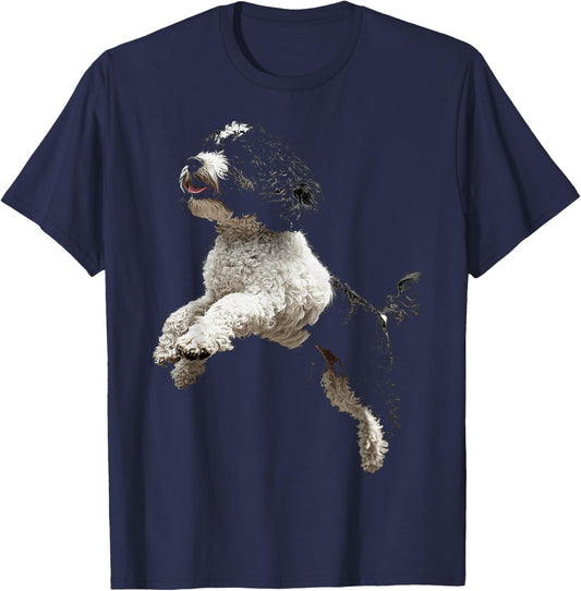Portuguese Water Dog Motif Pet Artwork Portuguese Water T-Shirt - T-Shirt | Navy