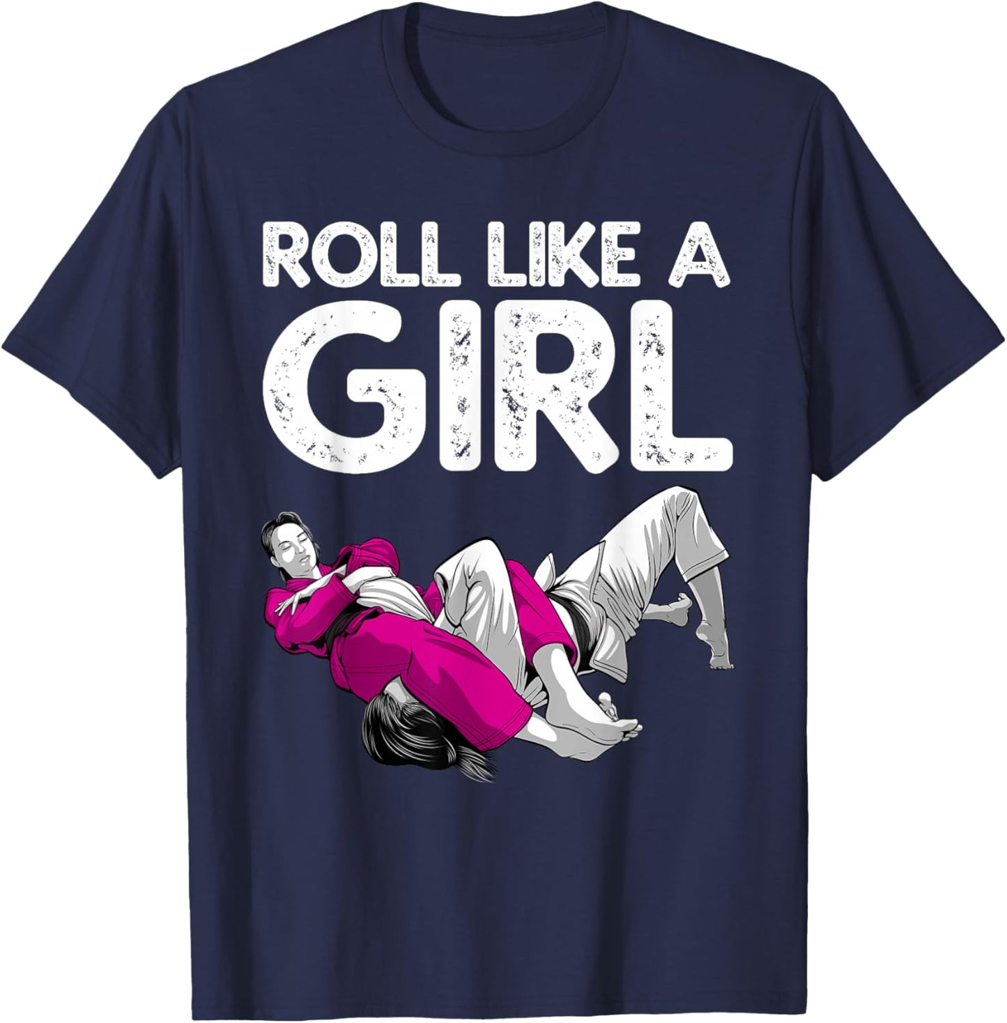 Funny Jiu Jitsu Art Girls Kids Brazilian Jiu Jitsu T-Shirt - T-Shirt | Navy