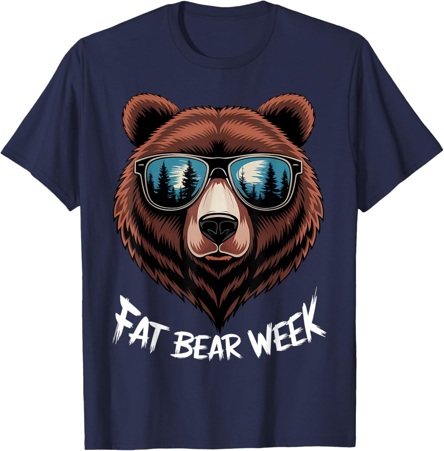 Fat Bear Week Retro Bear Sunglasses Nature Lovers T-Shirt - T-Shirt | Navy