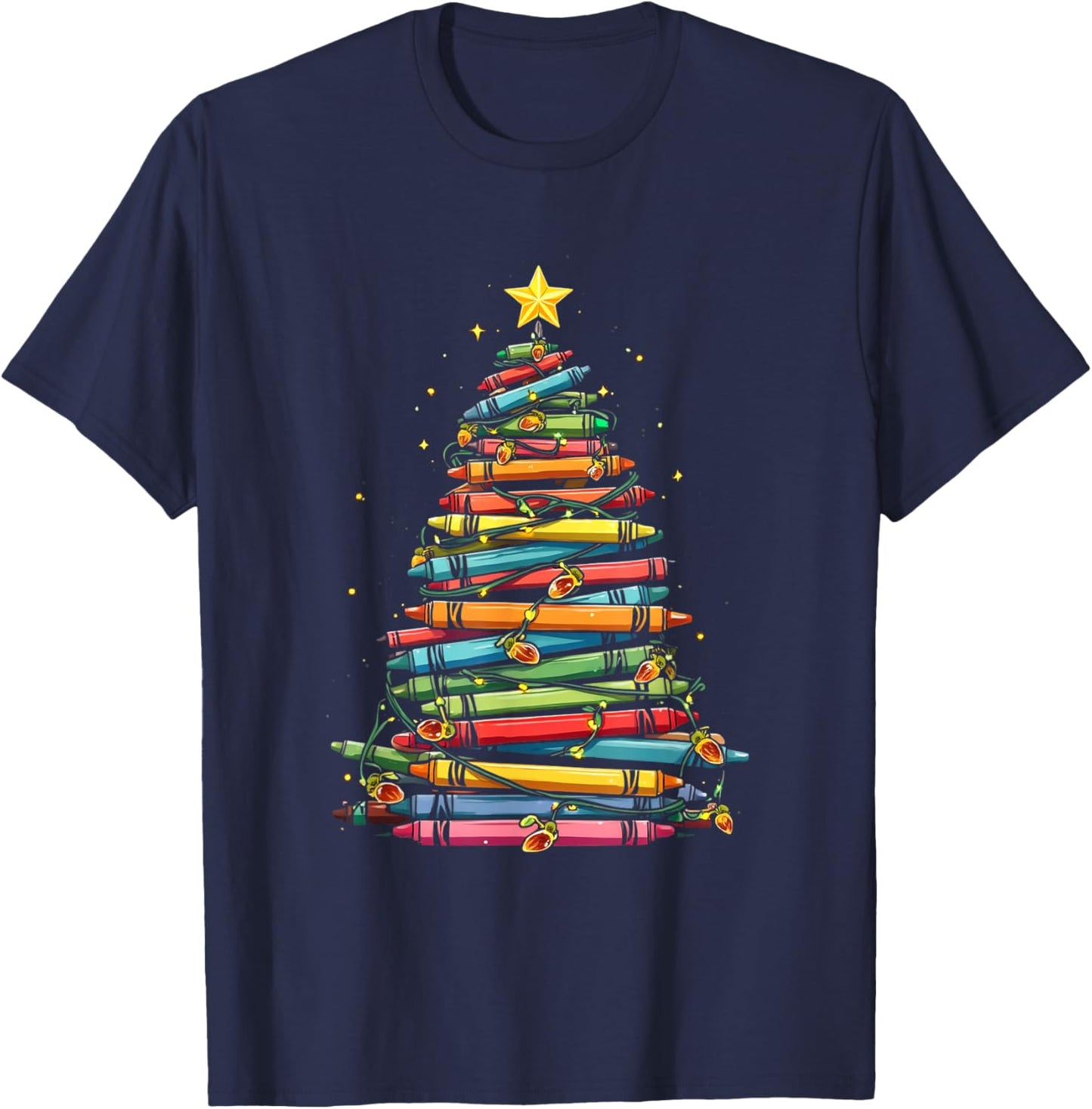 Christmas Book Tree T-Shirt - T-Shirt | Navy