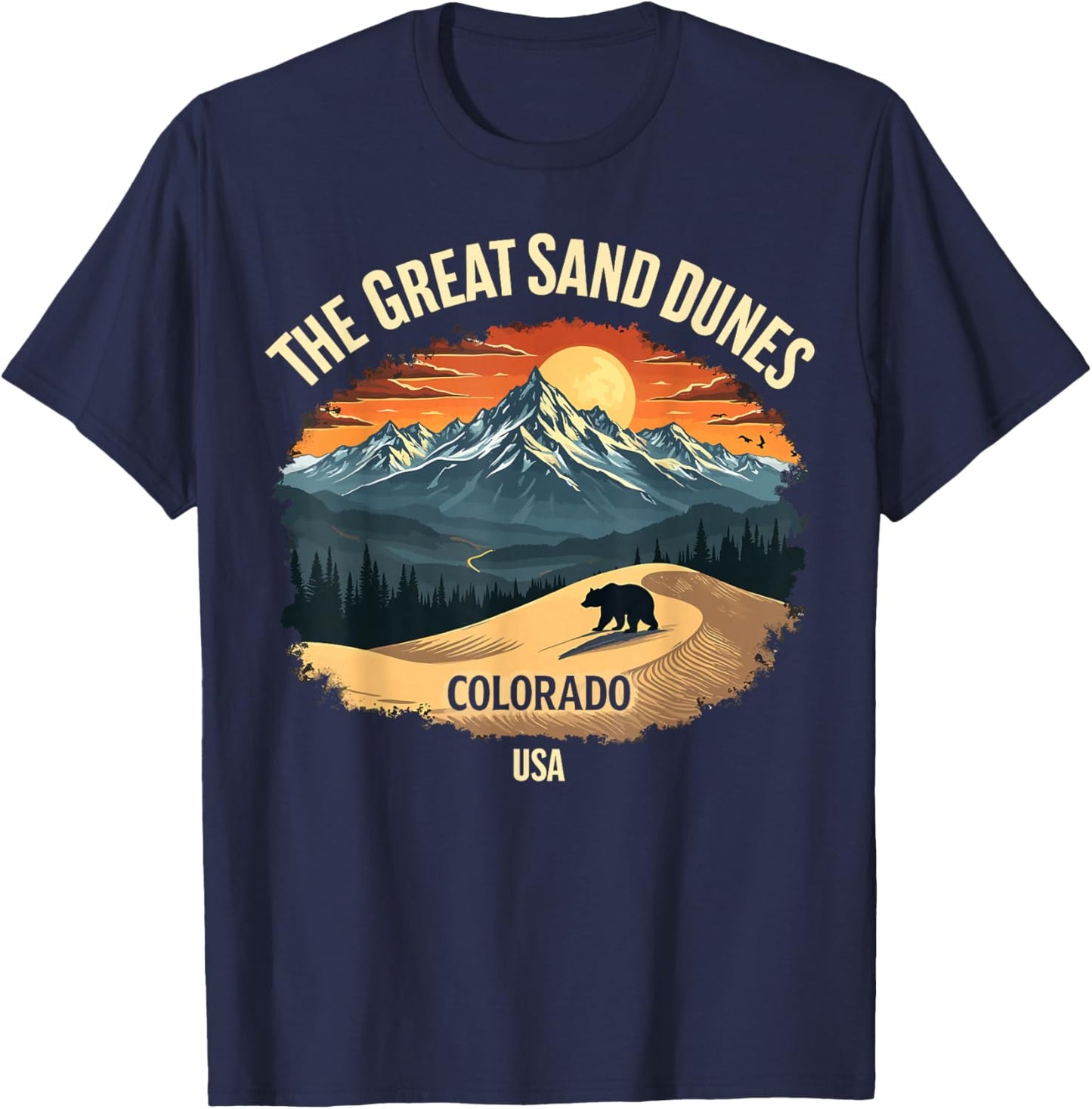 Great Sand Dunes Colorado Nature Adventure Design T-Shirt - T-Shirt | Navy
