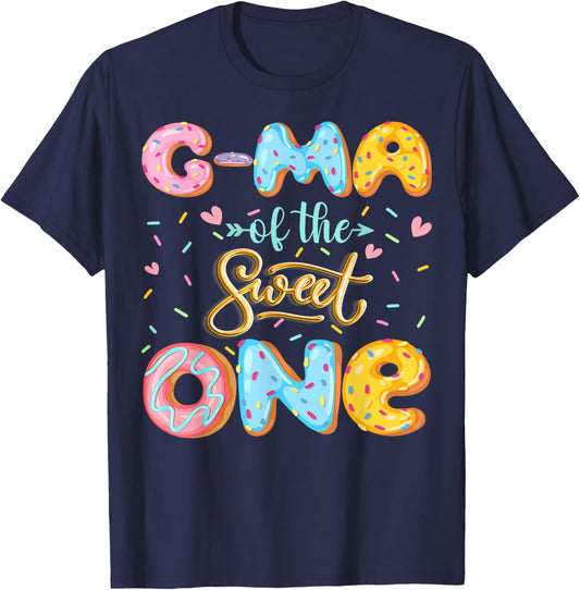 G-Ma Of The Sweet One 1St Birthday Girl Donut Lover T-Shirt - T-Shirt | Navy