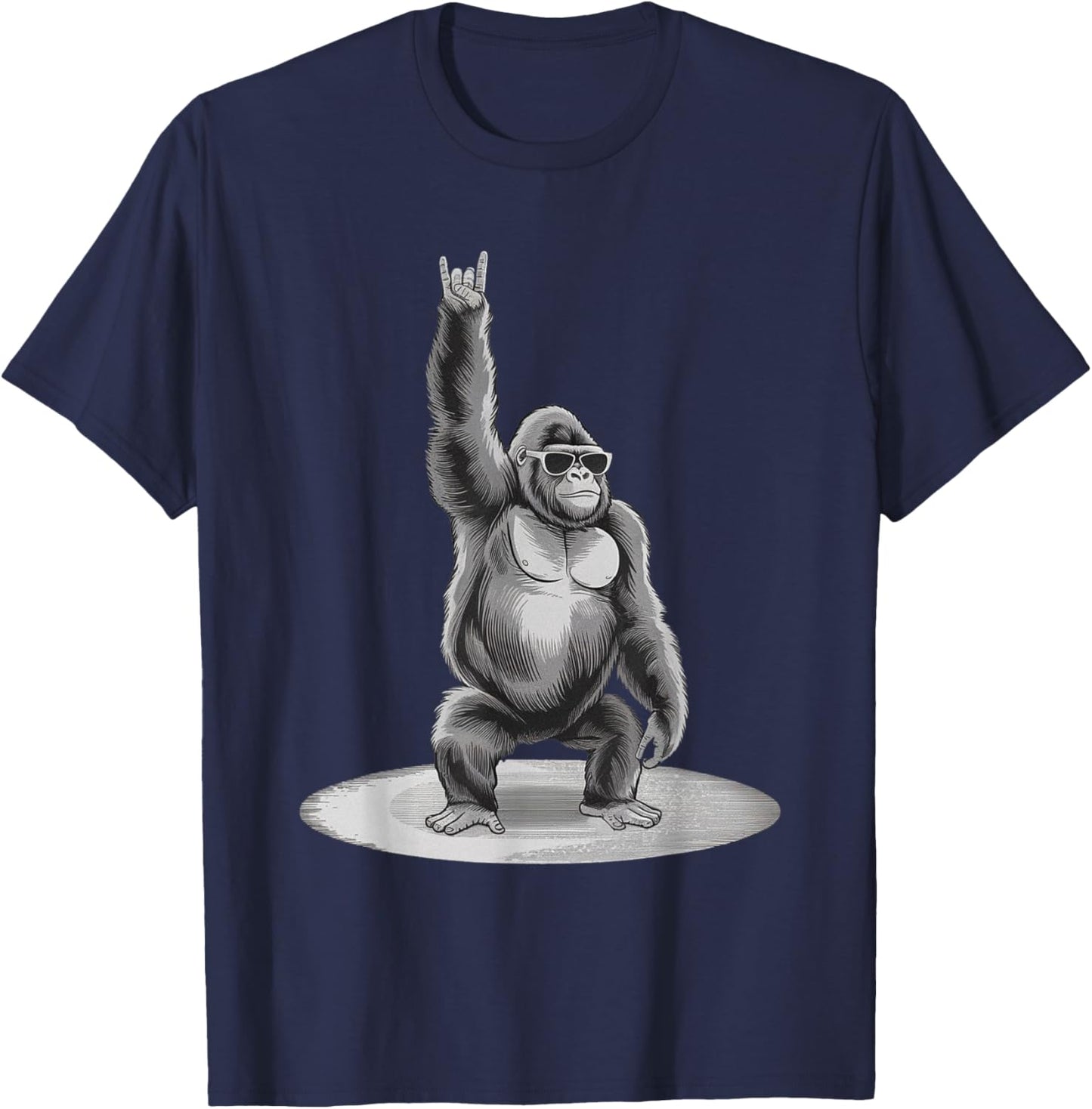 Gorilla Rock Music Boys Kids Men Gorilla Vintage Animal T-Shirt - T-Shirt | Navy
