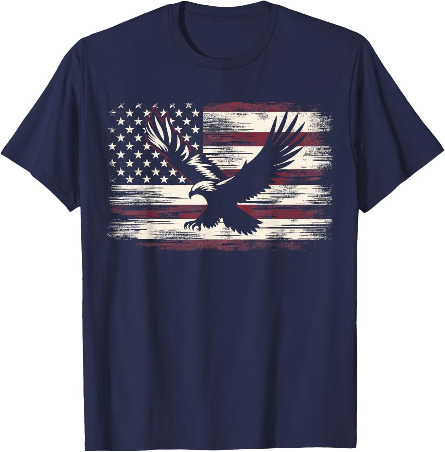 Bald Eagle 4th of July Christmas American T-Shirt - T-Shirt | Navy