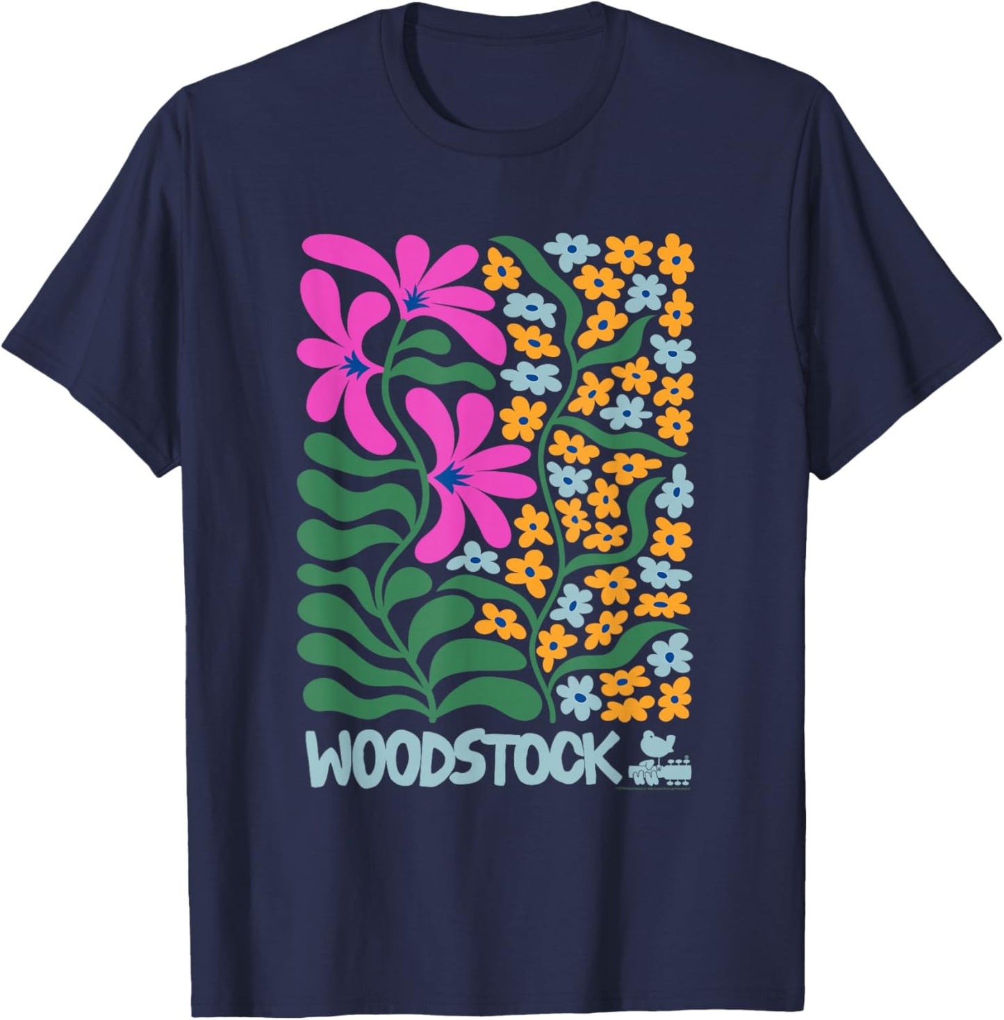 Woodstock Blooms T-Shirt - T-Shirt | Navy