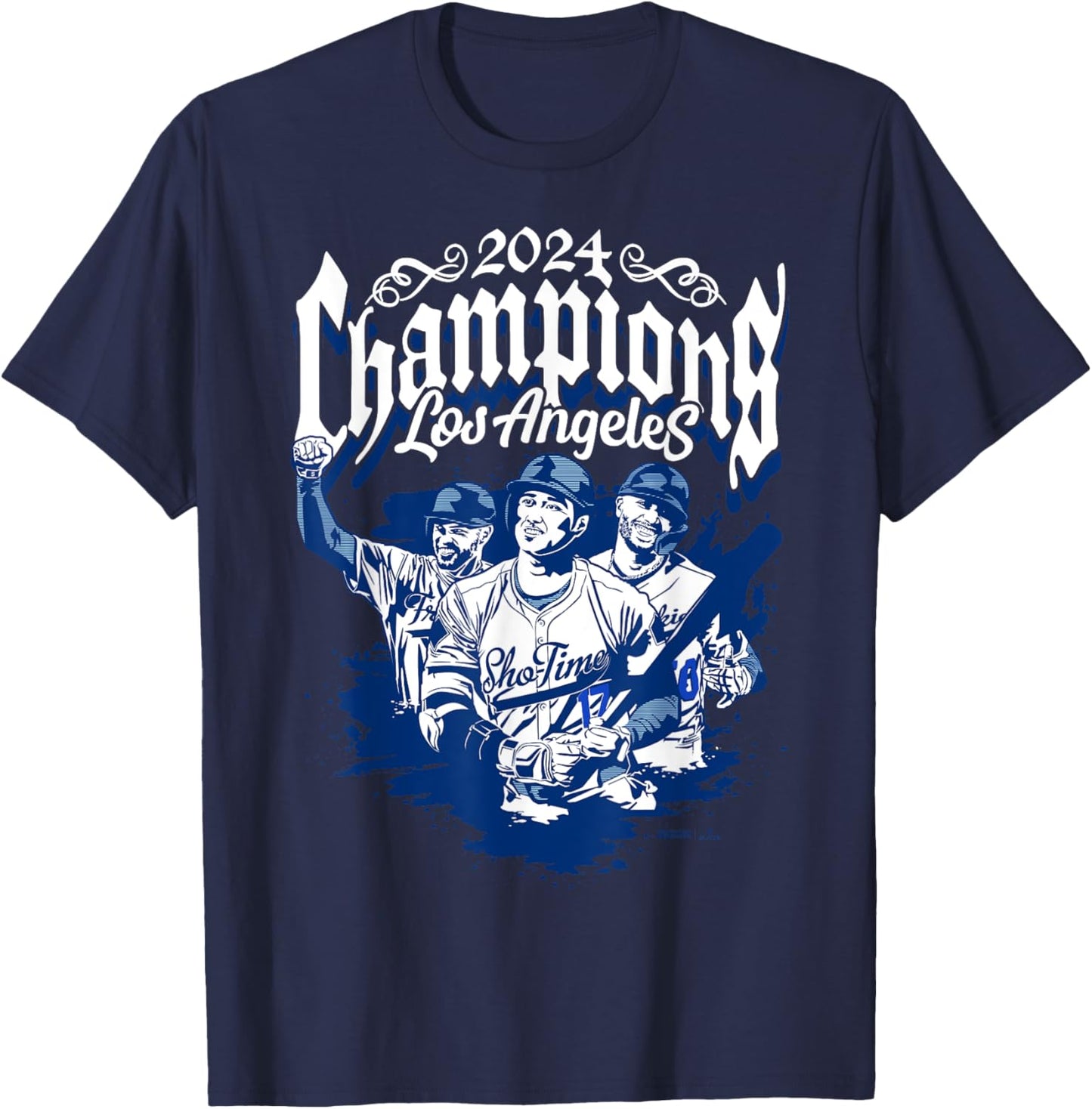 2024 Champs – Ohtani, Betts, Freeman – Los Angeles Baseball T-Shirt - T-Shirt | Navy