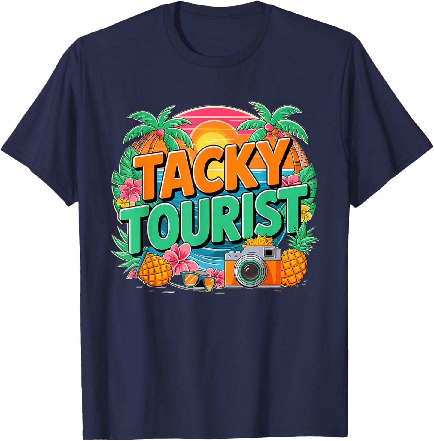 Vacay Tacky Tourist Outfits for Kids Men Women T-Shirt - T-Shirt | Navy