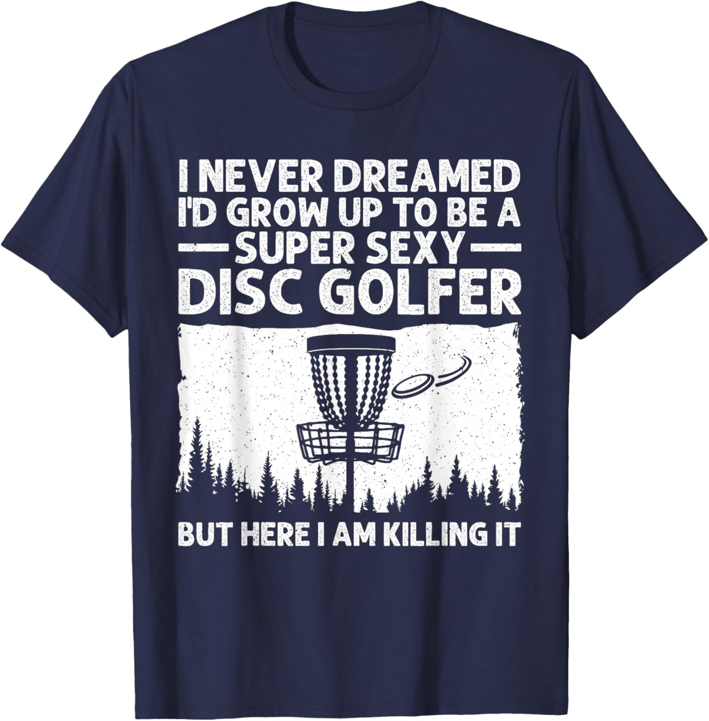 Disc Golfer Art Women Disc Golf Player Disc Golf T-Shirt - T-Shirt | Navy