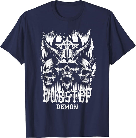 Cool Dubstep Shirt | Riddim Dubstep Demon T-Shirt - T-Shirt | Navy