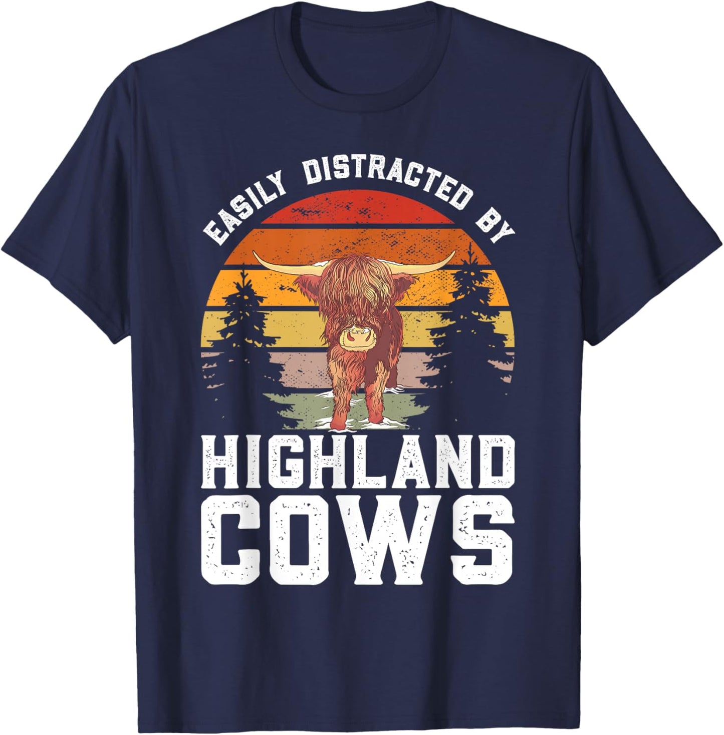 Highland Cow T-Shirt - T-Shirt | Navy