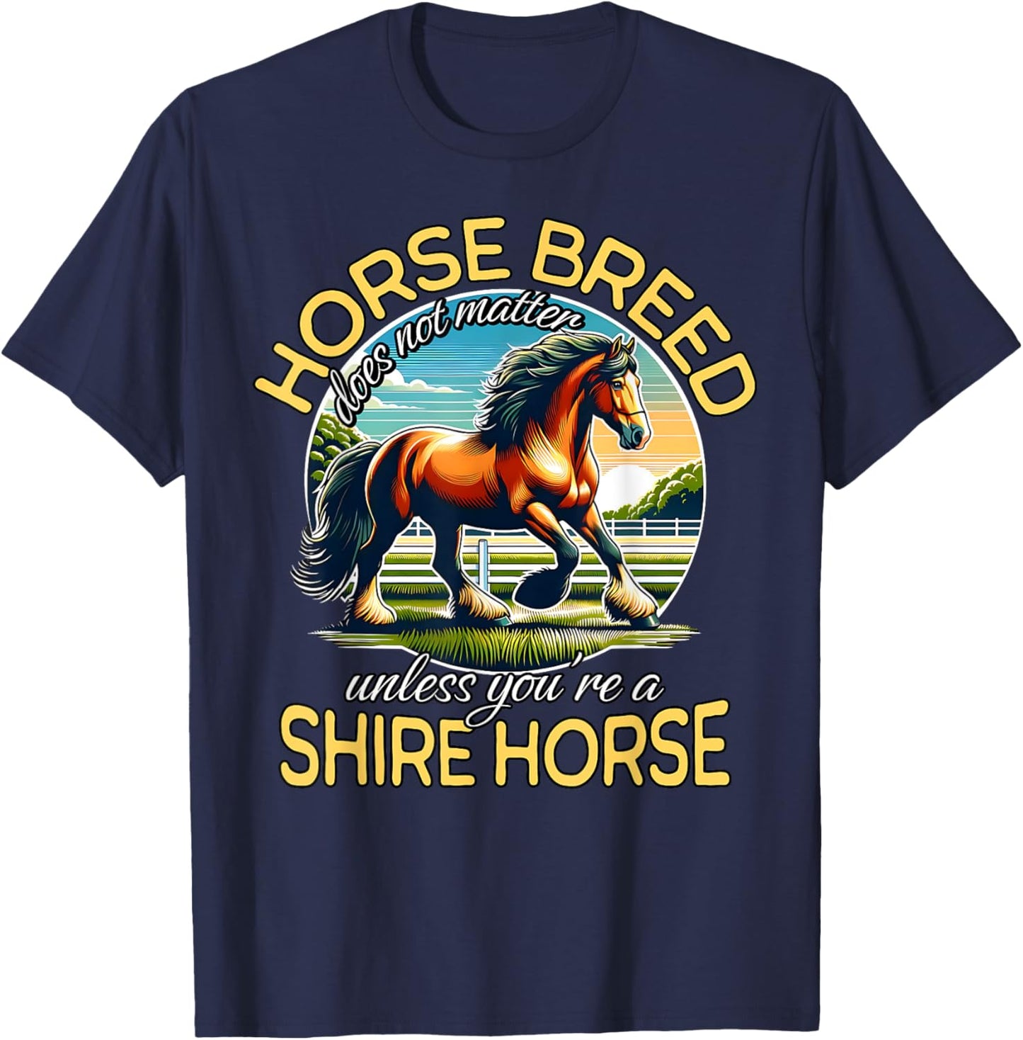 Shire Horse Horse Riding American Shire Horse T-Shirt - T-Shirt | Navy
