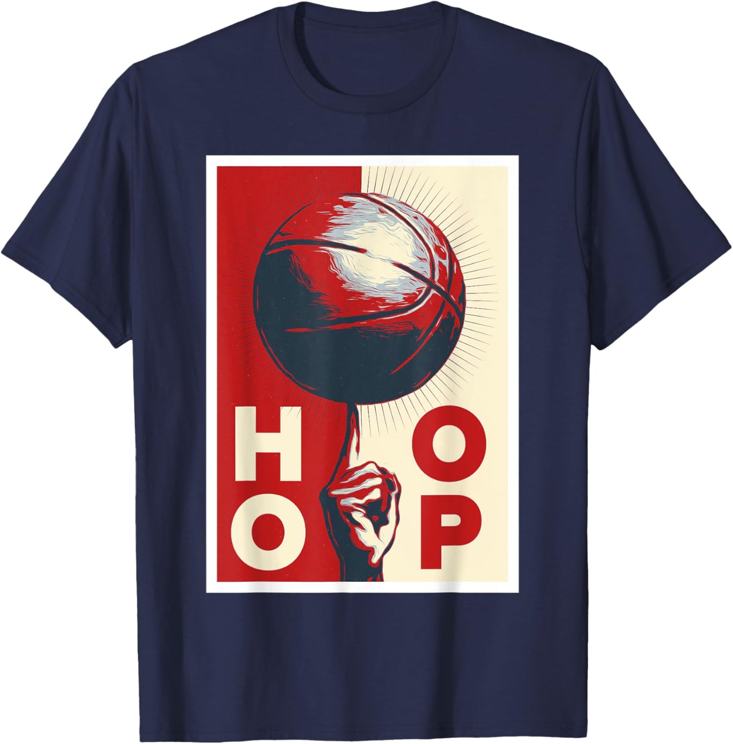Hoop Basketball Player Streetball Lover T-Shirt - T-Shirt | Navy