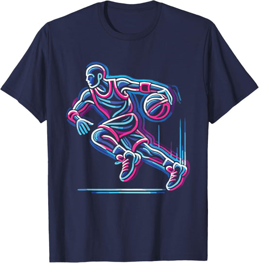 Basketball & Basketball Graphic | Boys, Kids, | Men & Women T-Shirt - T-Shirt | Navy