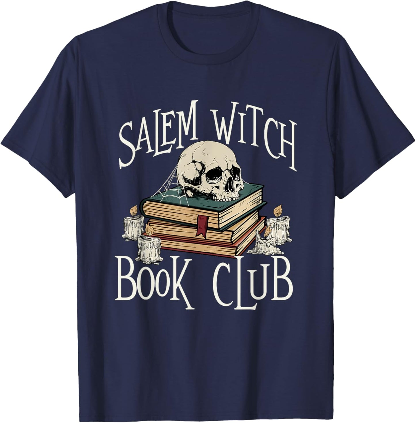 Salem Witch Book Club - Spooky Witch Halloween Ghoul T-Shirt - T-Shirt | Navy