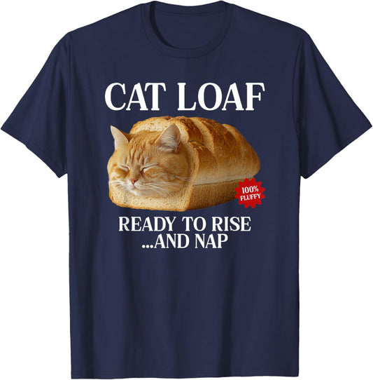 Lazy Cat Loaf Kitten Bread Funny Loafing Cat Women Kids T-Shirt - T-Shirt | Navy