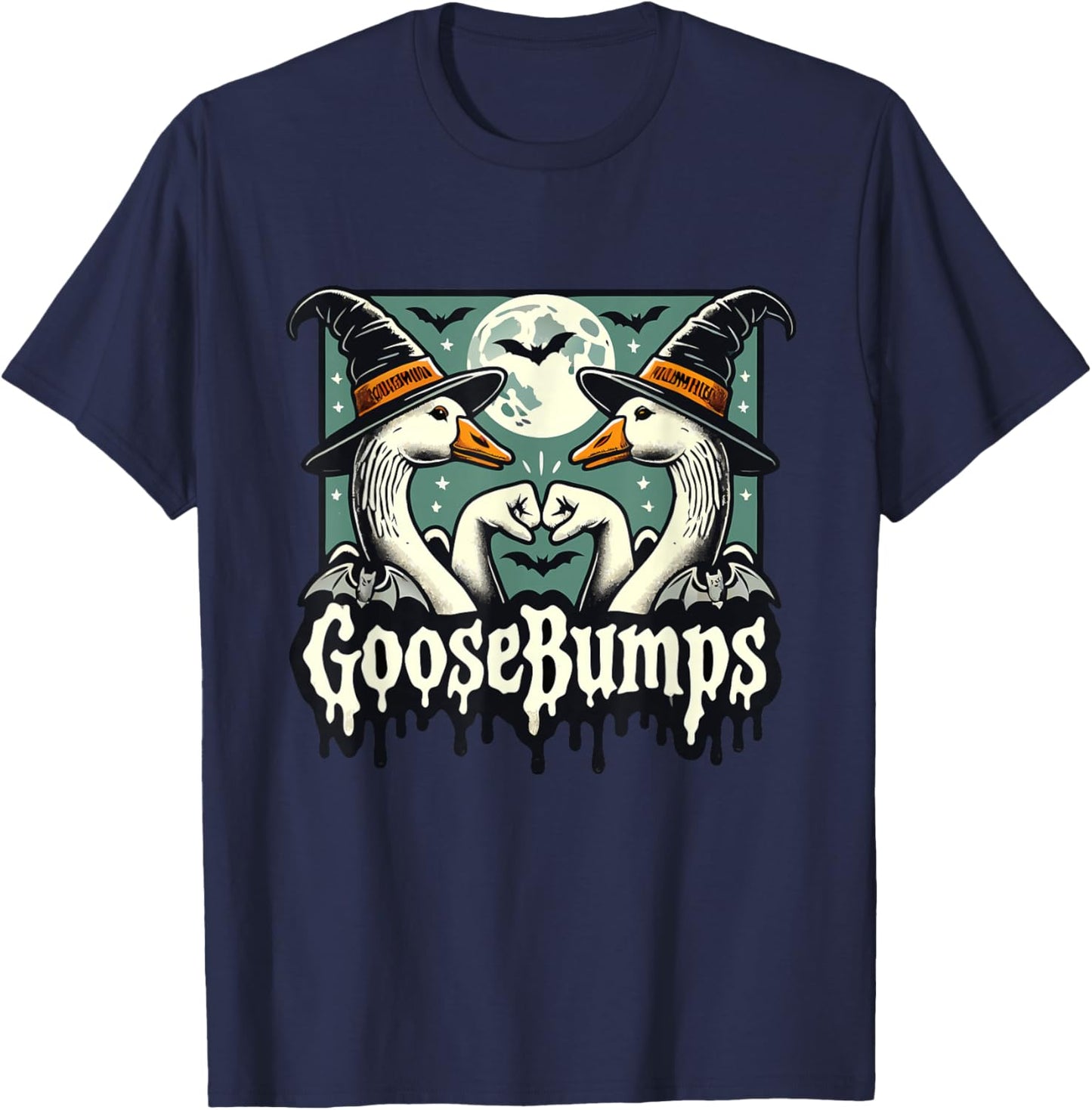 Goose Bumps Goosebumps Funny Geese Fist Bump Halloween T-Shirt - T-Shirt | Navy
