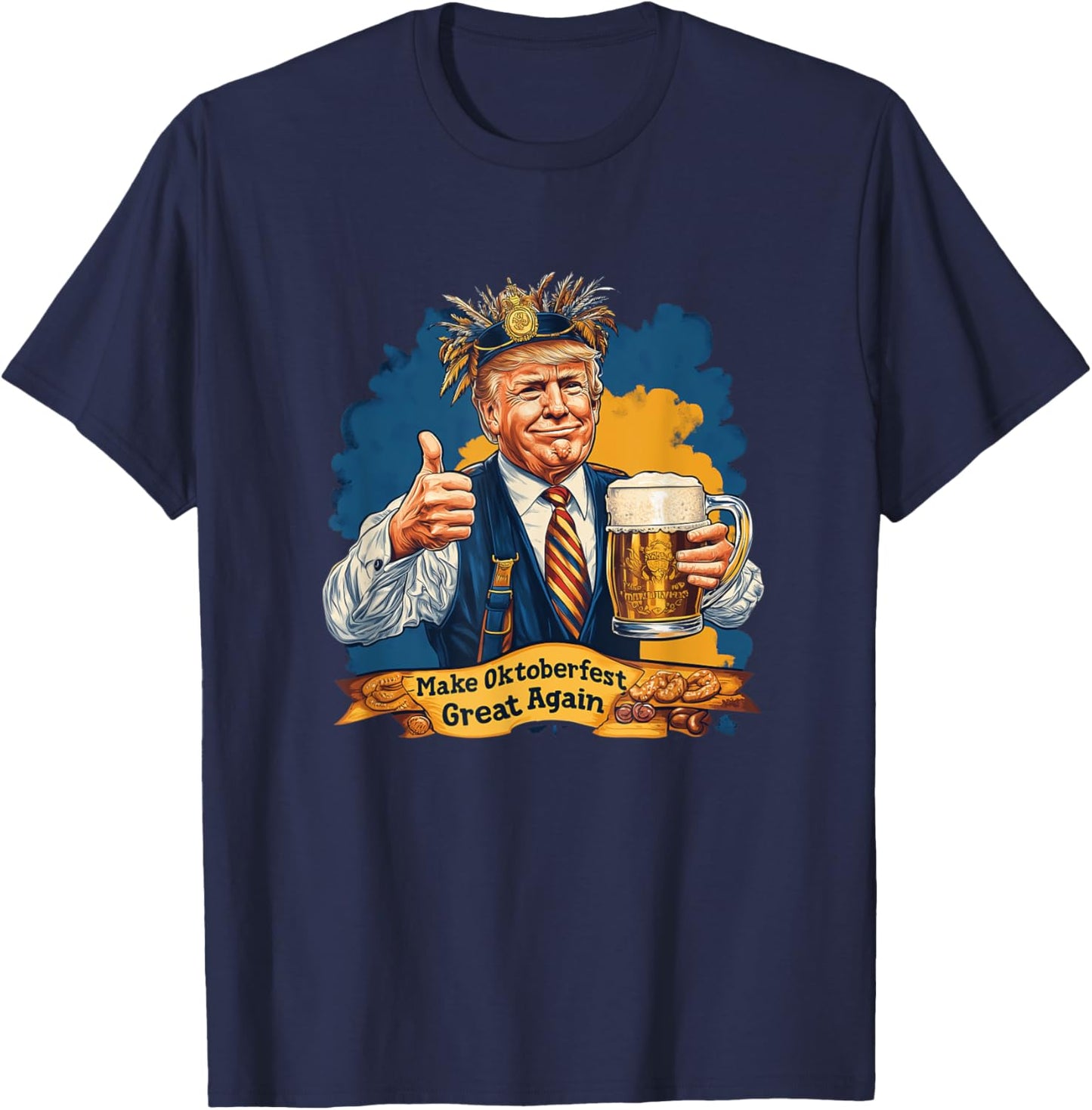 Make Oktoberfest Great Again Trump Beer Festival T-Shirt - T-Shirt | Navy