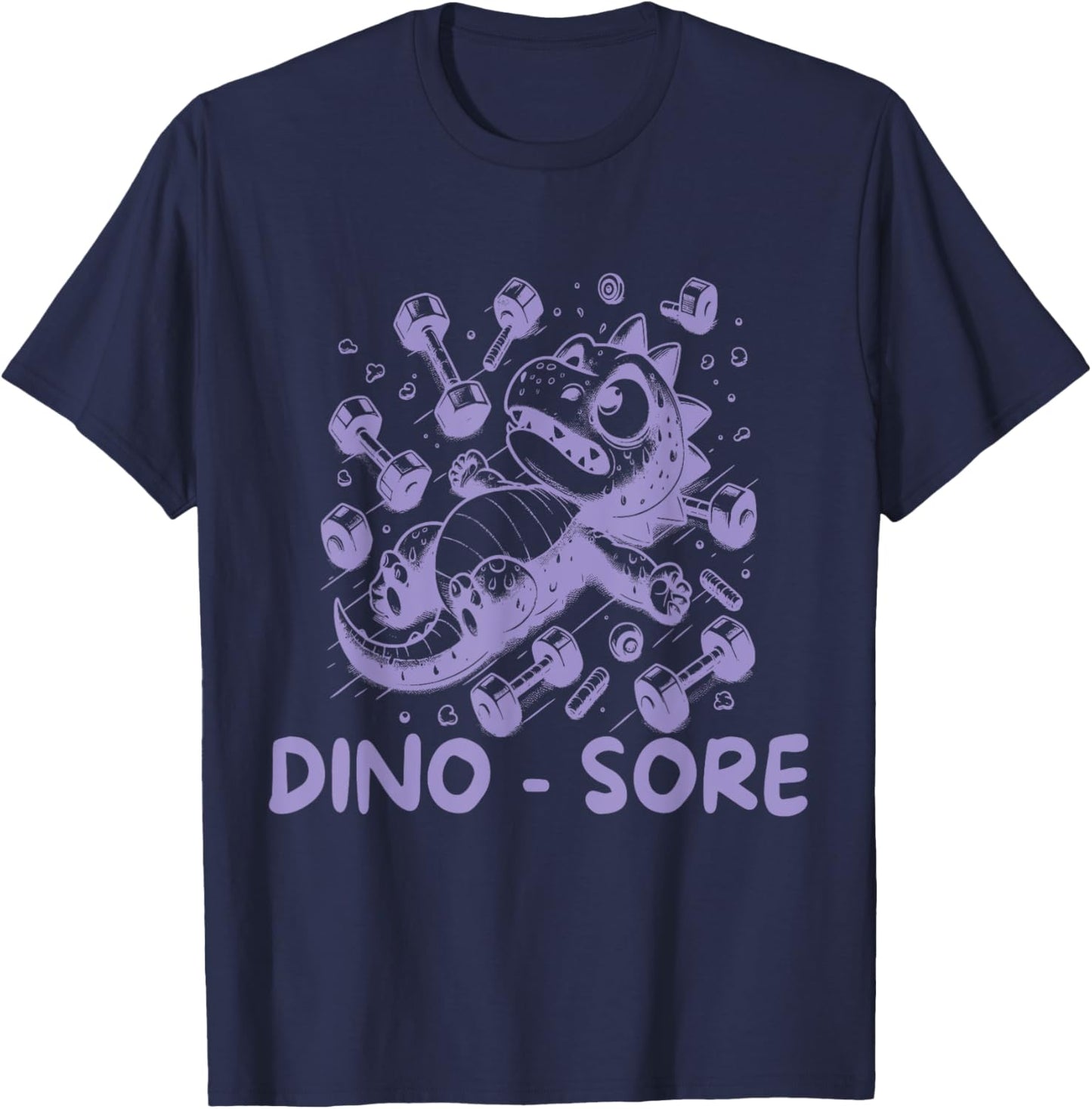Funny Dinosaur Workout Gag Dino Sore Lifting Gym T-Shirt - T-Shirt | Navy