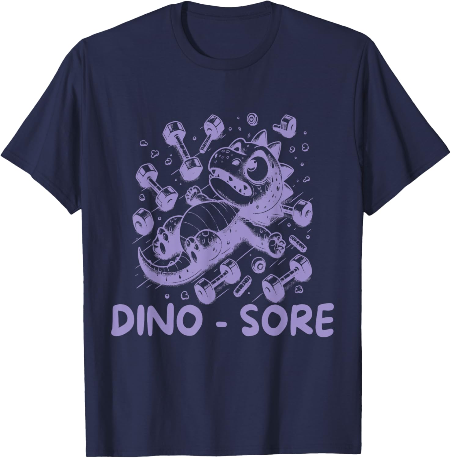 Funny Dinosaur Workout Gag Dino Sore Lifting Gym T-Shirt - T-Shirt | Navy