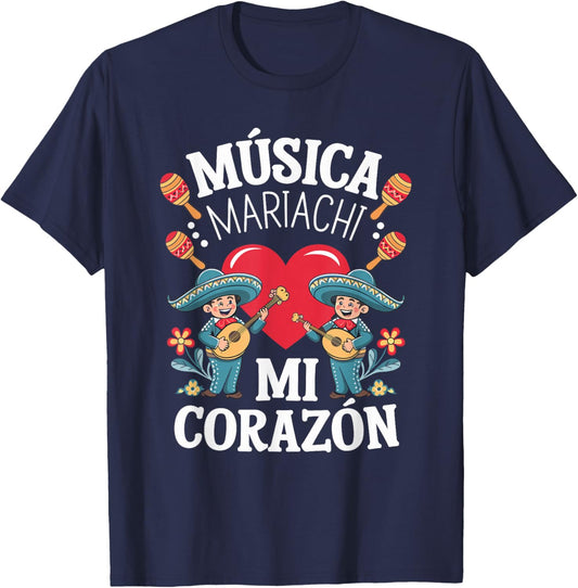 Traditional Mexican Cultural Music Mariachi Lover Fiesta T-Shirt - T-Shirt | Navy