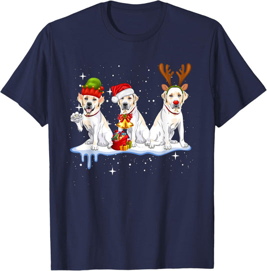 Labrador Retriever Christmas Reindeer Xmas Holiday Costume T-Shirt - T-Shirt | Navy