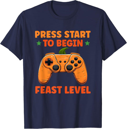 Thanksgiving Video Games Funny Gamer Boys Men Teens T-Shirt - T-Shirt | Navy