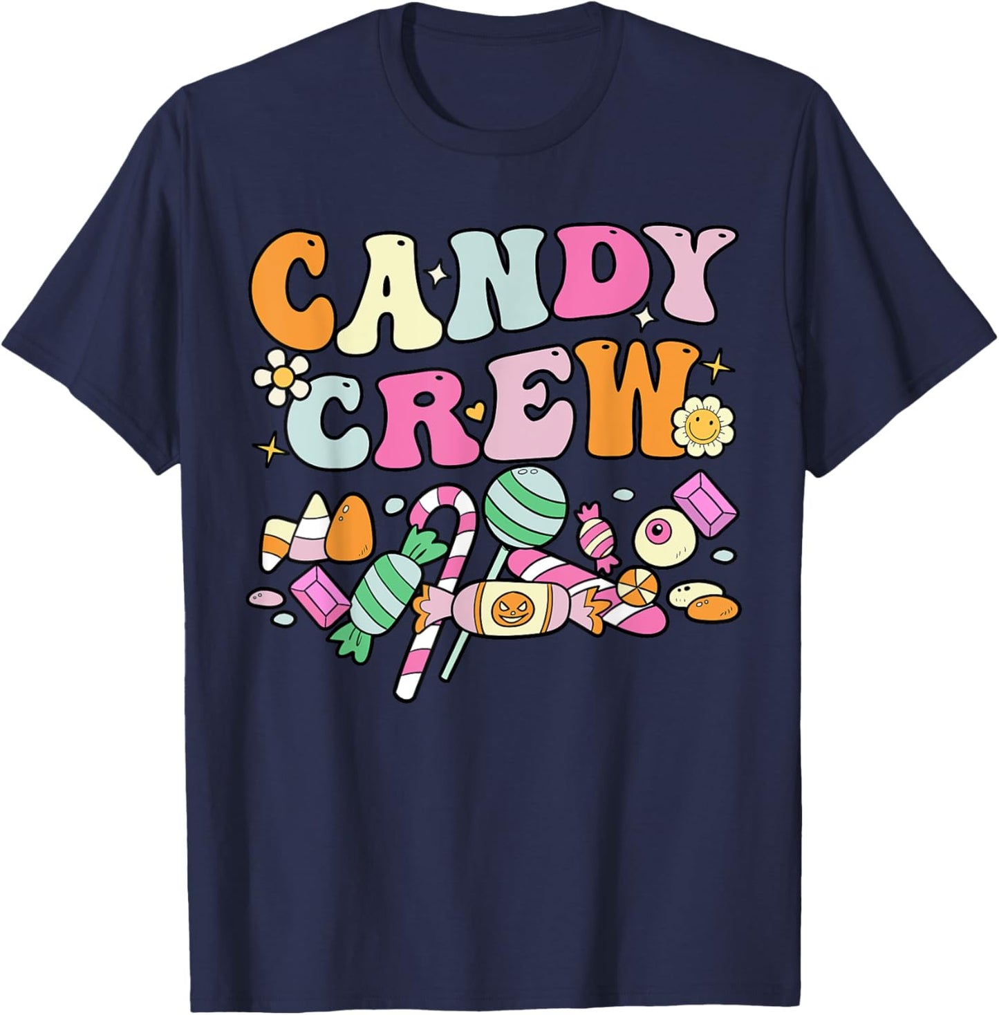 Groovy Halloween Candy Crew, Candyland Sour Patch T-Shirt - T-Shirt | Navy