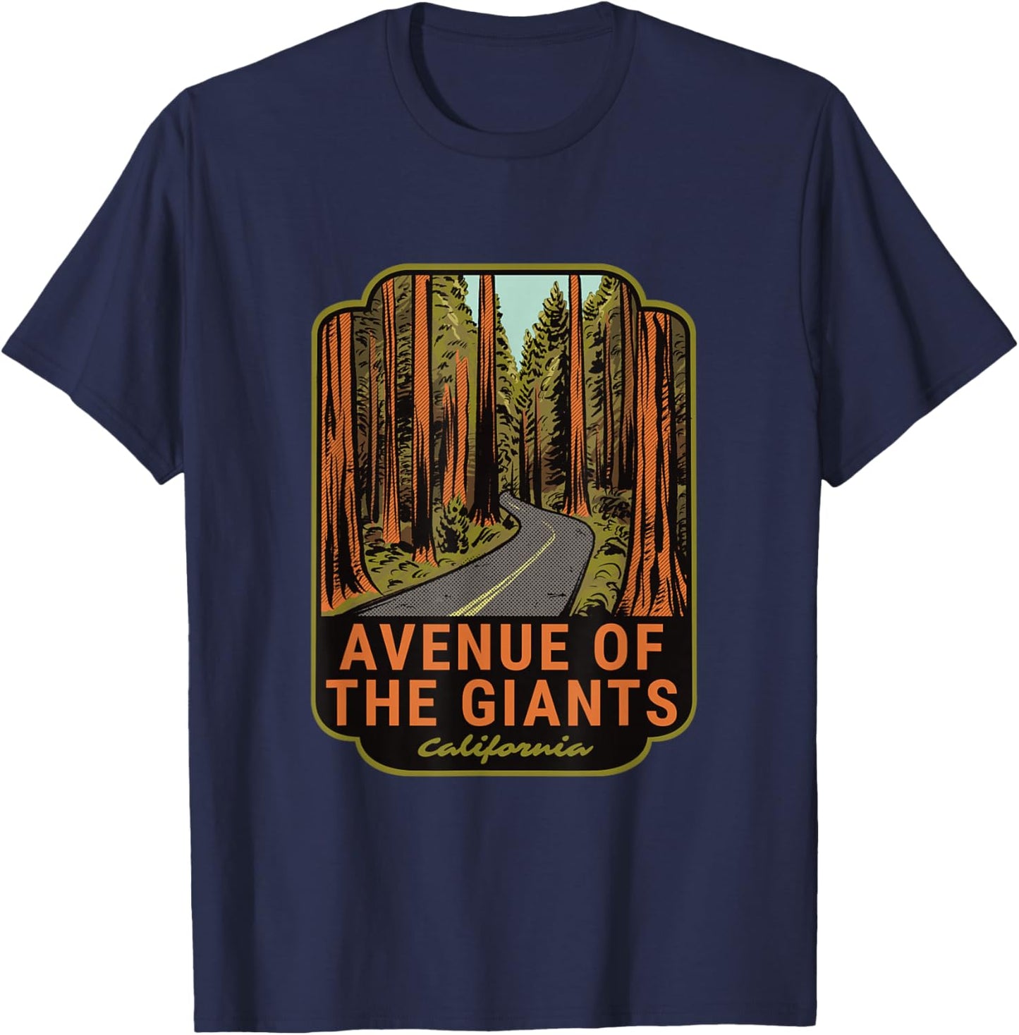 Avenue of the Giants California T-Shirt - T-Shirt | Navy