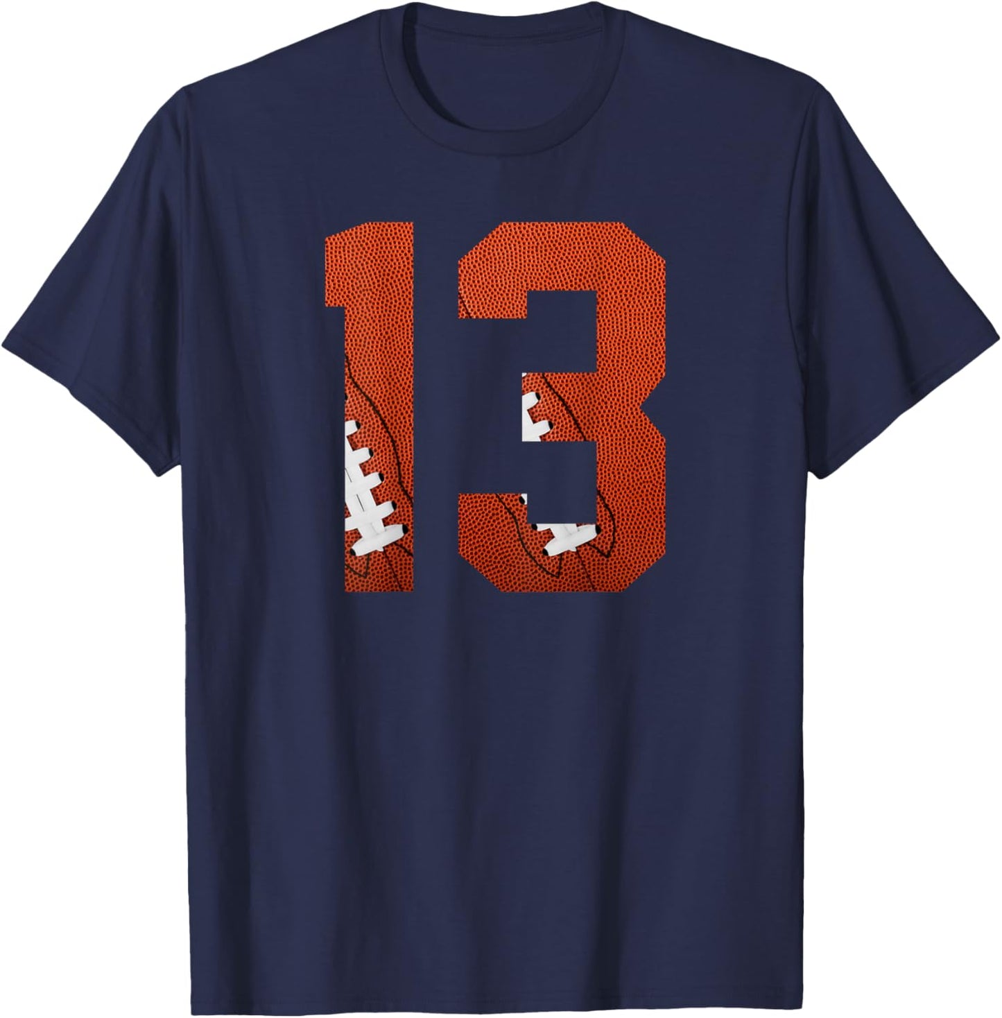 Number 13 BACKSIDE - American Football Jersey Numbered T-Shirt - T-Shirt | Navy