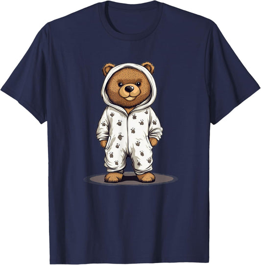 Cute Pajama Bear Outfit for Pajamas and Teddy Bear Lovers T-Shirt - T-Shirt | Navy