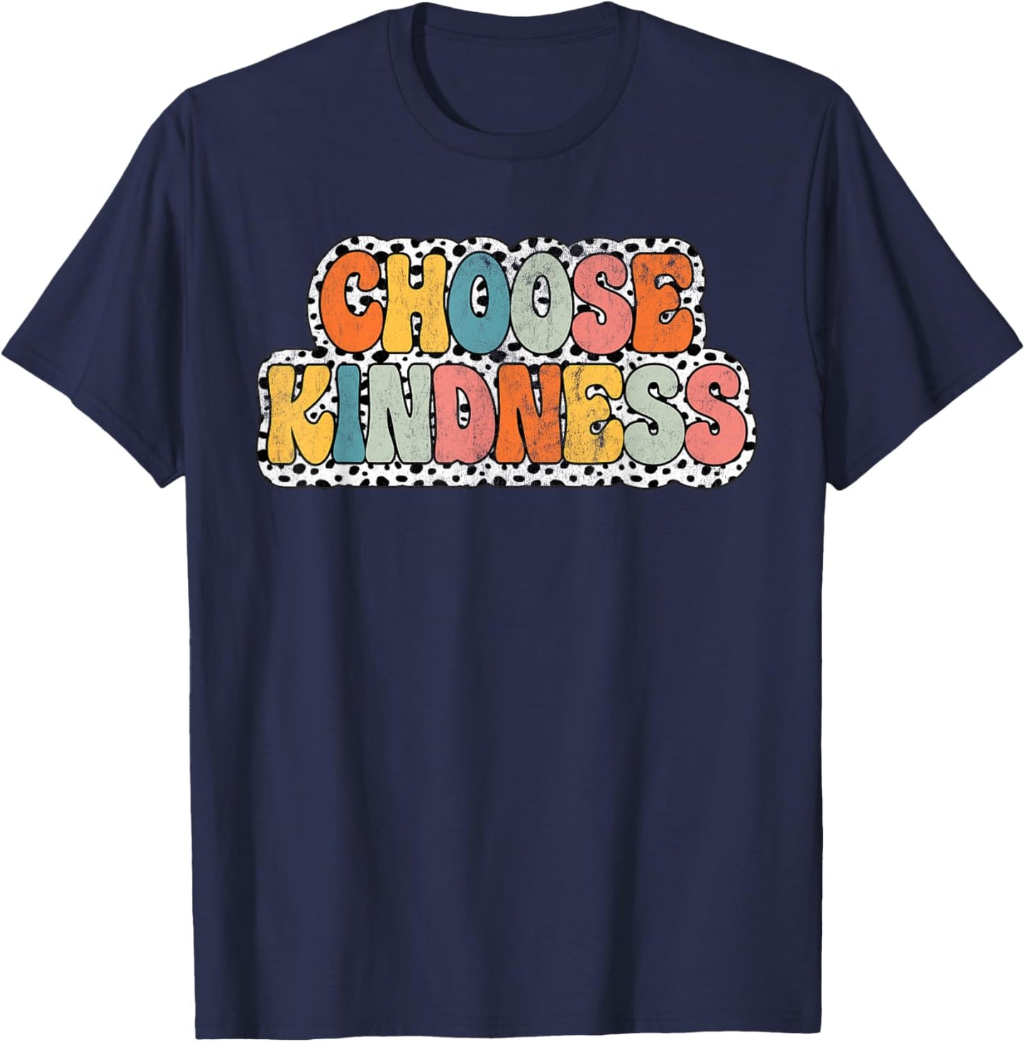 Choose Kindness Groovy Be Kind Teacher Back to school T-Shirt - T-Shirt | Navy