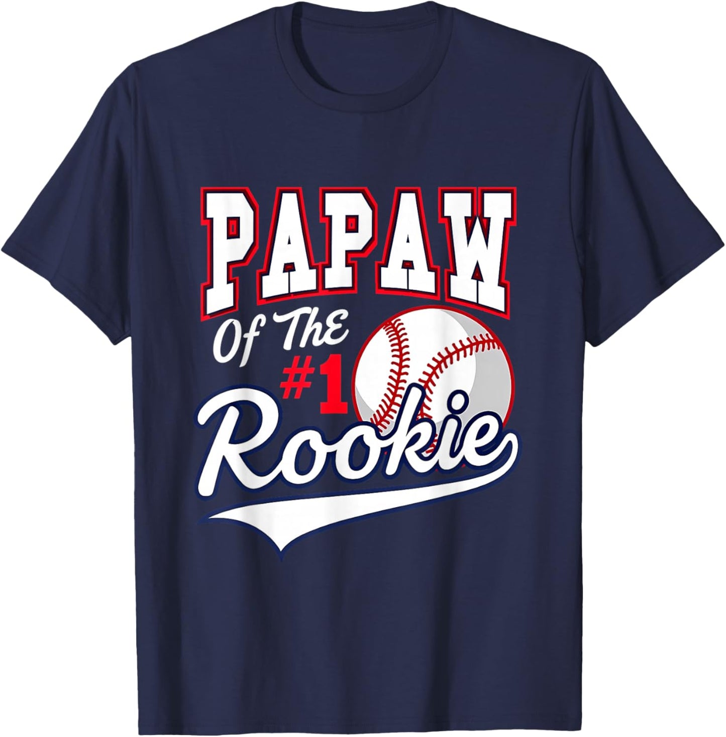 Retro Grandpa Papaw Of The Number 1 Rookie Baseball T-Shirt - T-Shirt | Navy
