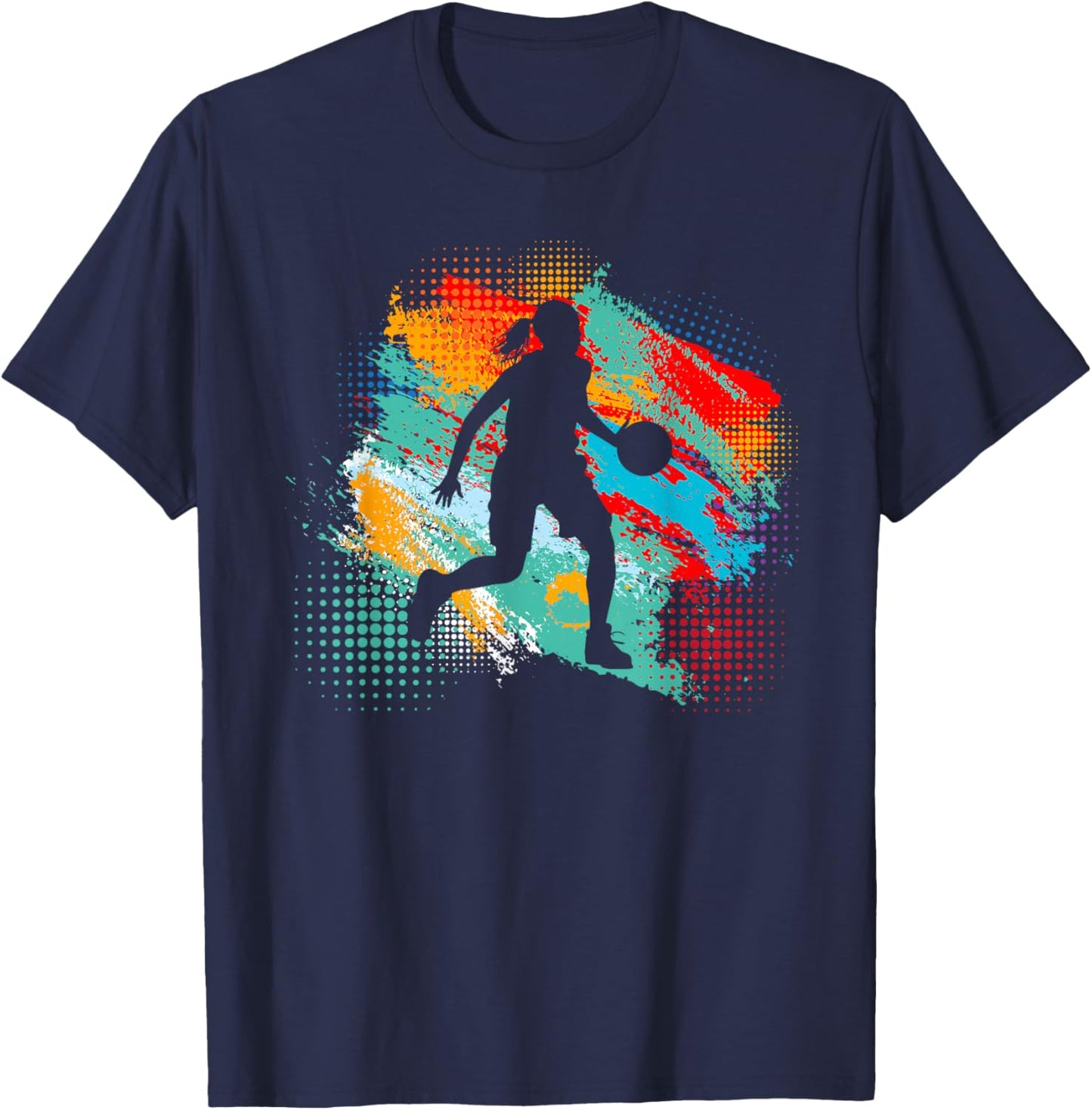 Basketball Sports Fan Women Girls Player T-Shirt - T-Shirt | Navy