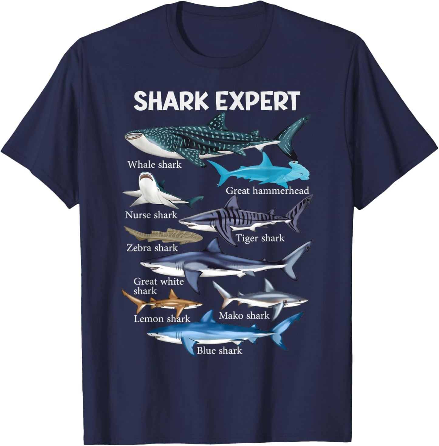 Shark for Kids , Adult & Toddler Boys Shark T-Shirt - T-Shirt | Navy