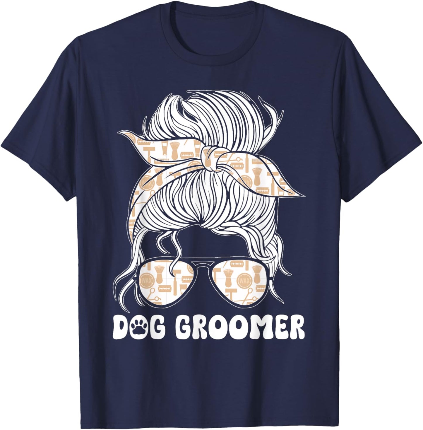 Funny Dog Groomer Puppies Pet Grooming Job Salon T-Shirt - T-Shirt | Navy