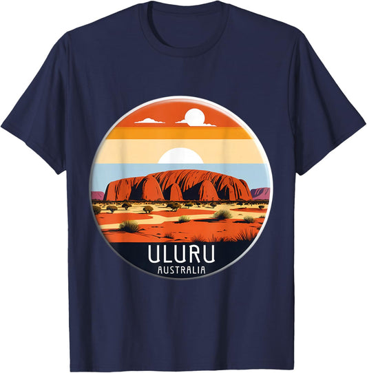 Uluru Australia Souvenir Ayers Rock Memorabilia Vintage Sun T-Shirt - T-Shirt | Navy