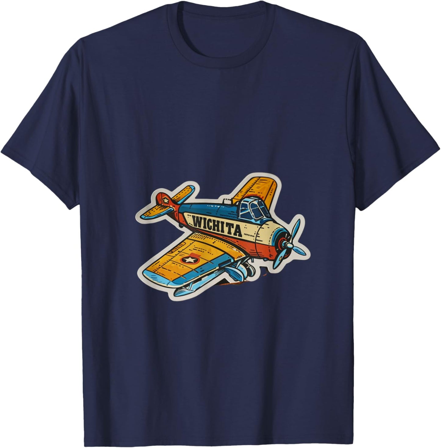 Wichita Kansas Airplane History Aviation Midwest Flying Fun T-Shirt - T-Shirt | Navy