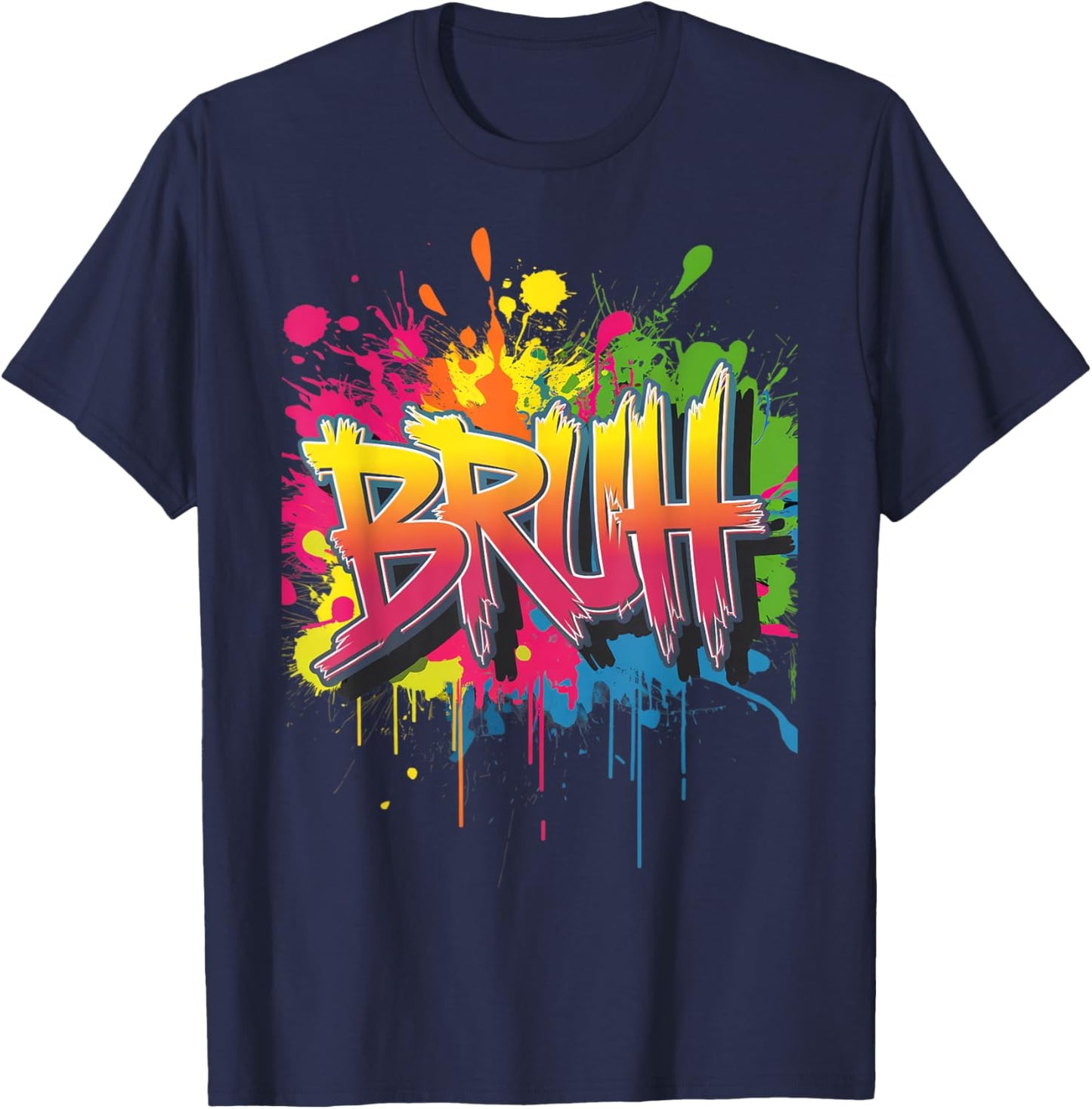 Bruh Meme Funny Christmas Saying Bro Greeting Teens Boys Men T-Shirt - T-Shirt | Navy