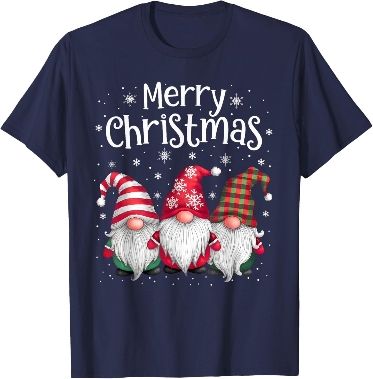 Merry Christmas Gnomes Family Xmas Festive Holiday Gnome T-Shirt - T-Shirt | Navy