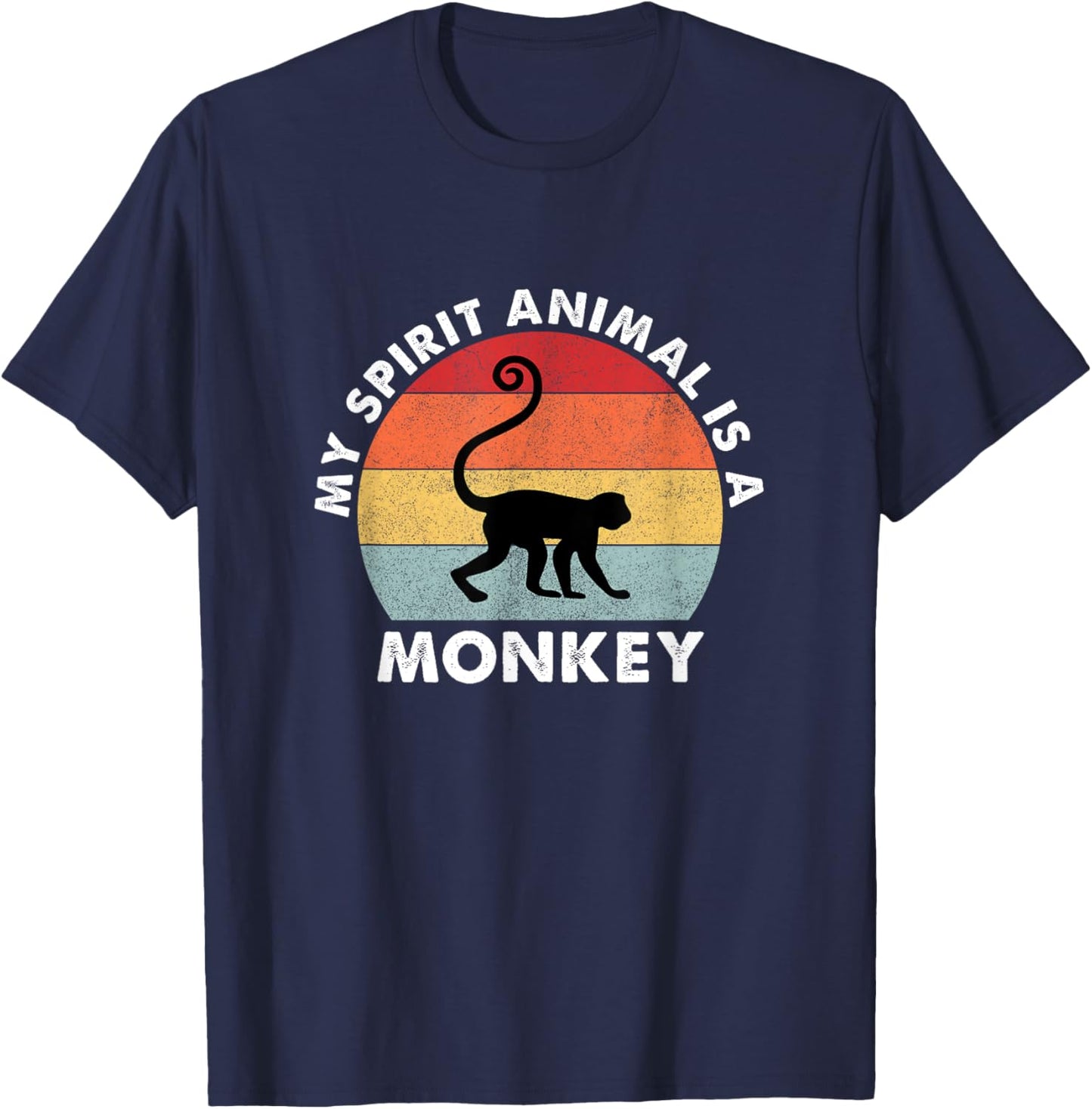 Vintage My Spirit Animal is a Monkey T-Shirt - T-Shirt | Navy