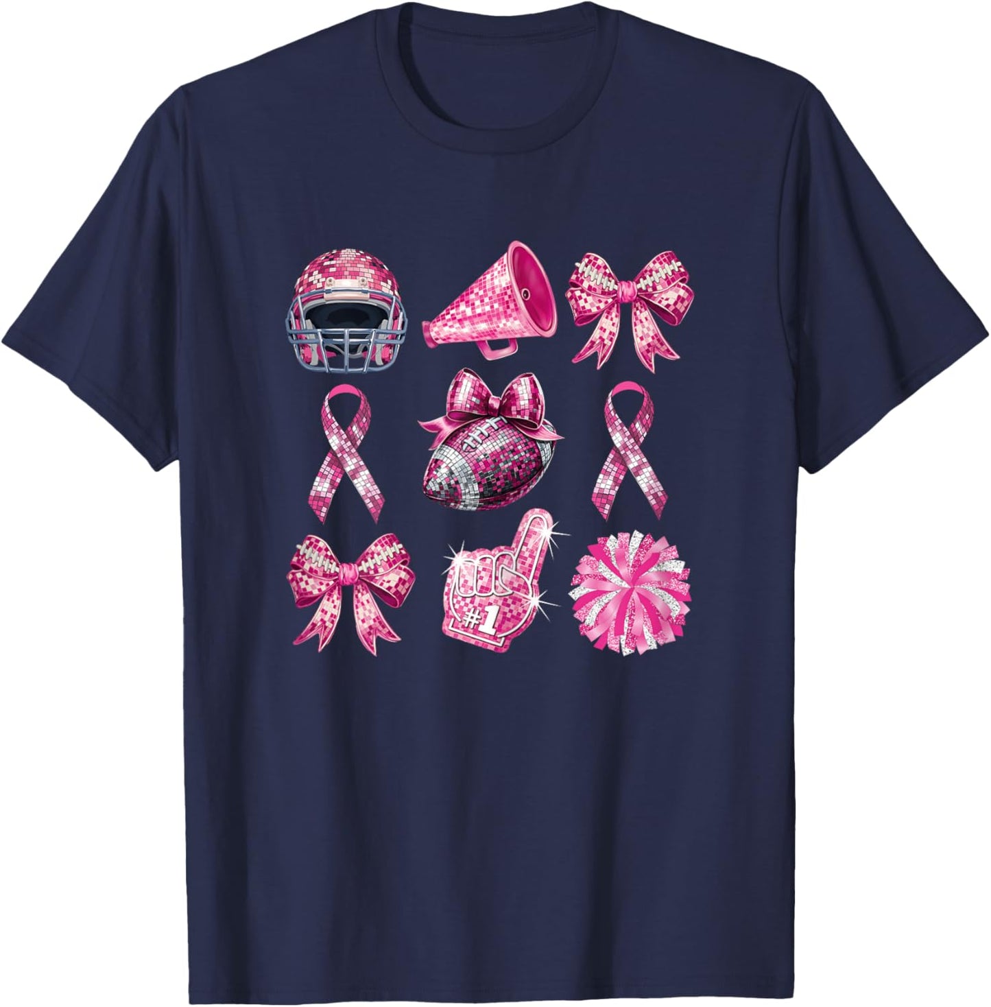 Funny Pink Out Tackle Breast Cancer Awareness For Mothers T-Shirt - T-Shirt | Navy