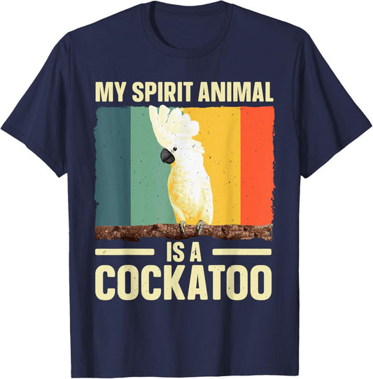 Cool Cockatoo Art Women Parrot Lovers Cockatoo Fan T-Shirt - T-Shirt | Navy