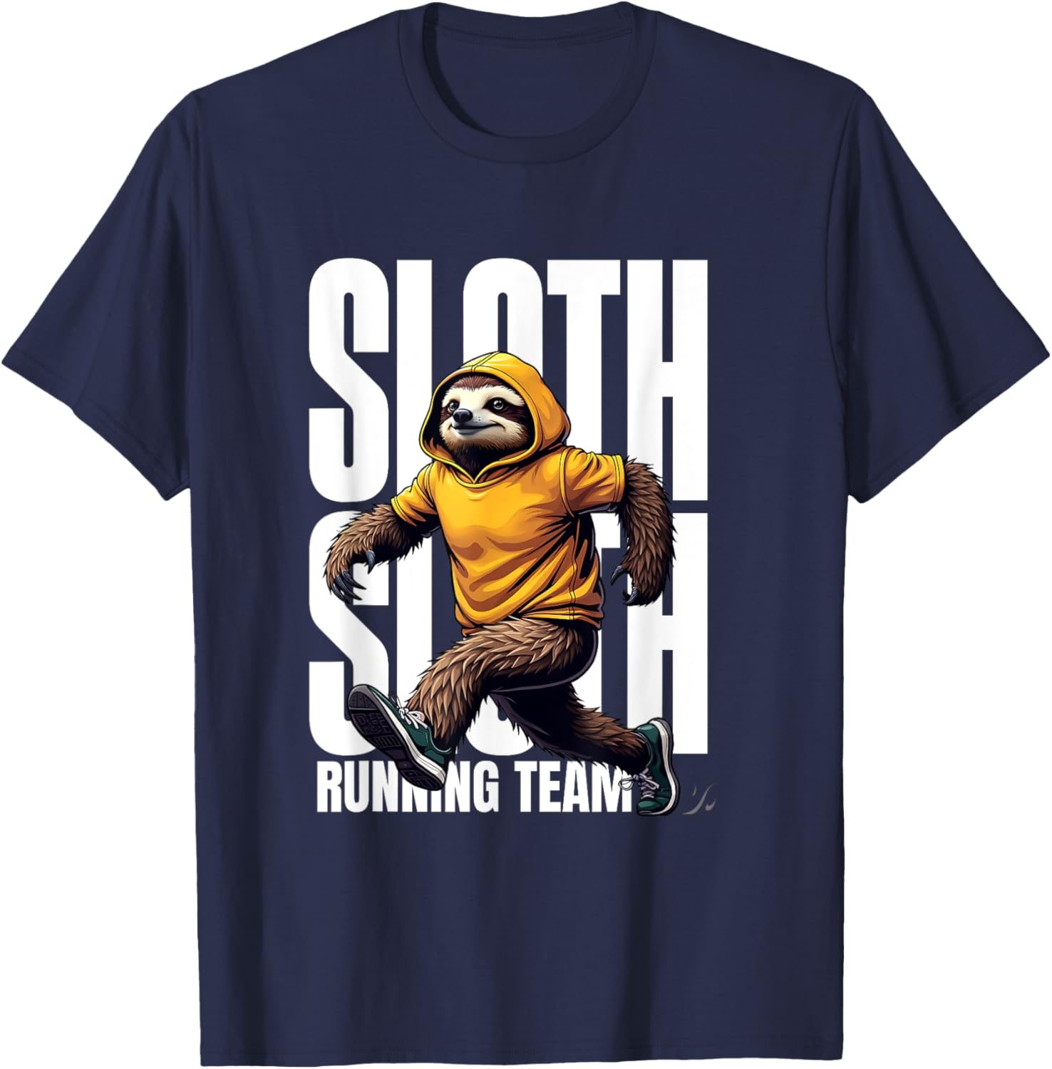 Funny Running Sloth - Sloth Running Team Men Women Kids Gift T-Shirt - T-Shirt | Navy