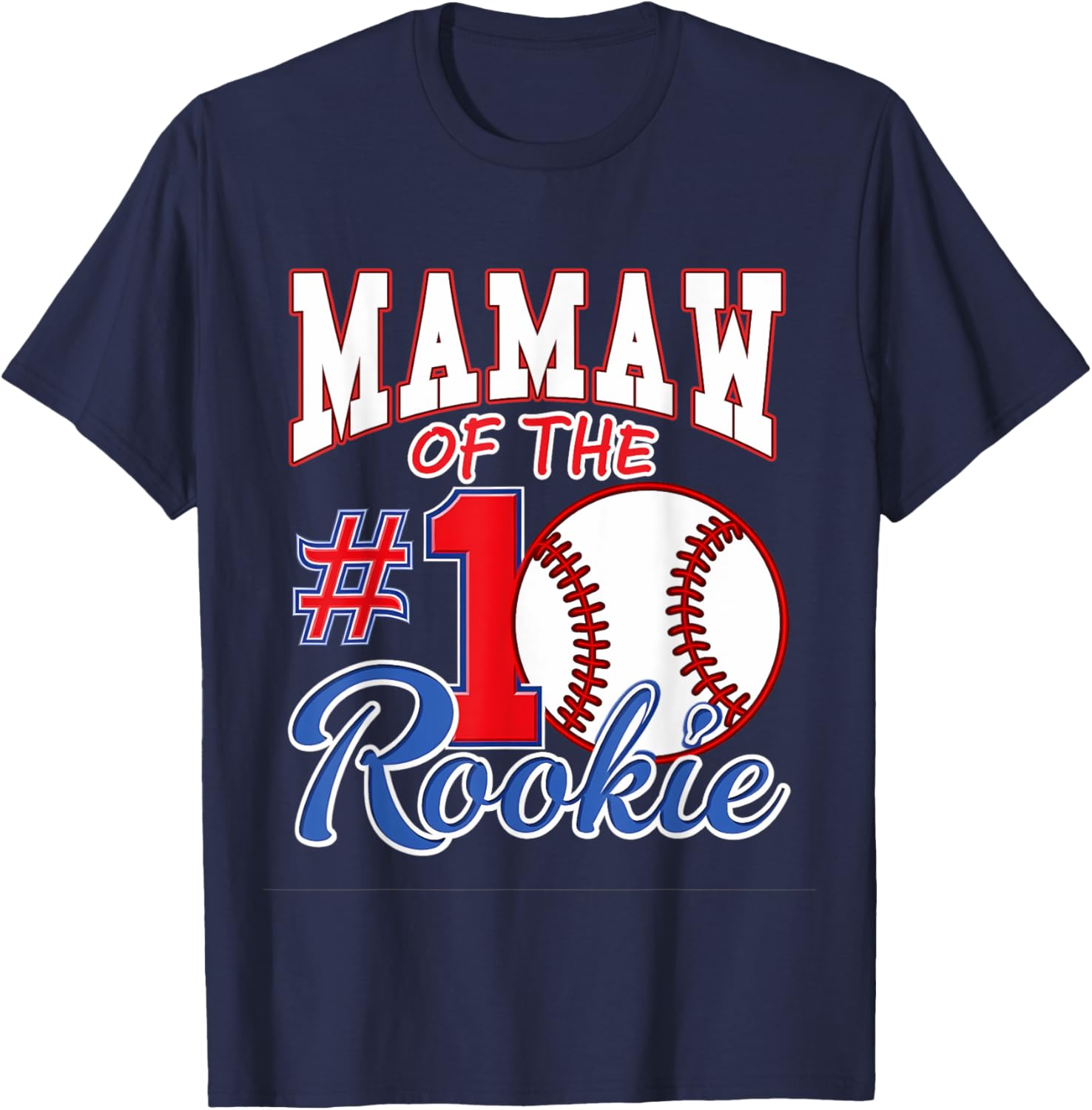 Retro Grandma Mamaw Of The Number 1 Rookie Baseball T-Shirt - T-Shirt | Navy