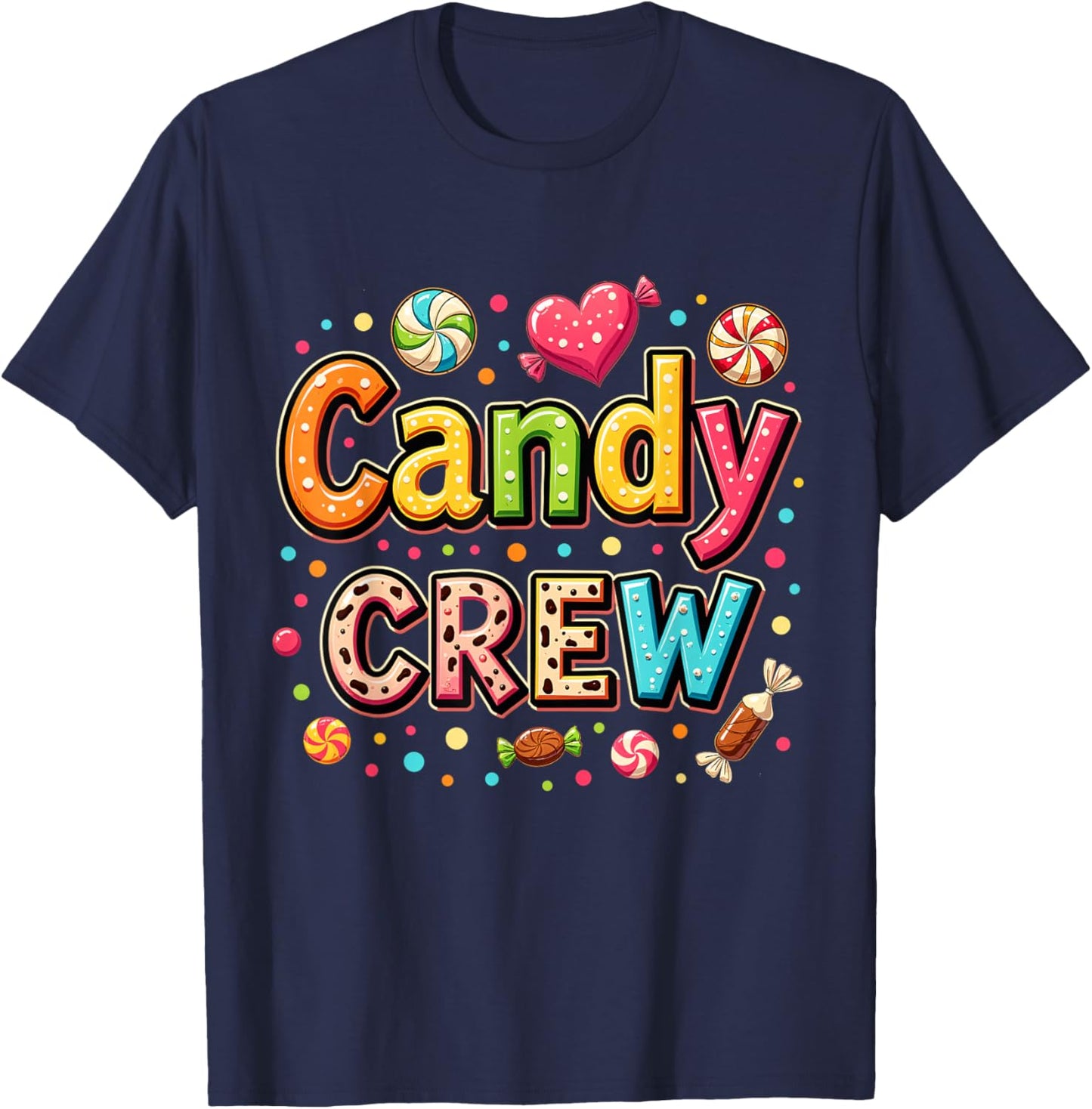 Candy Party Crew Lover Cute Halloween Trick or Treat Outfit T-Shirt - T-Shirt | Navy