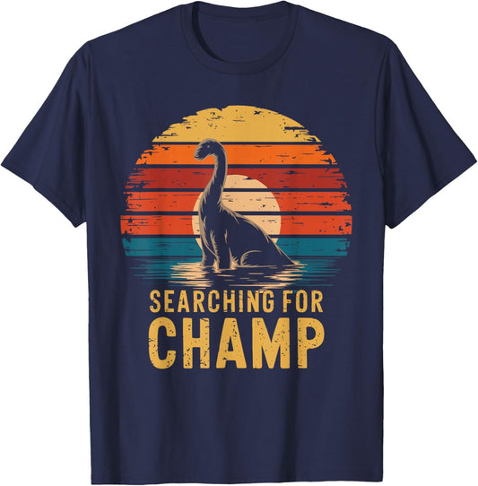 Searching For Champ Lake Champlain Monster Creature Vermont T-Shirt - T-Shirt | Navy