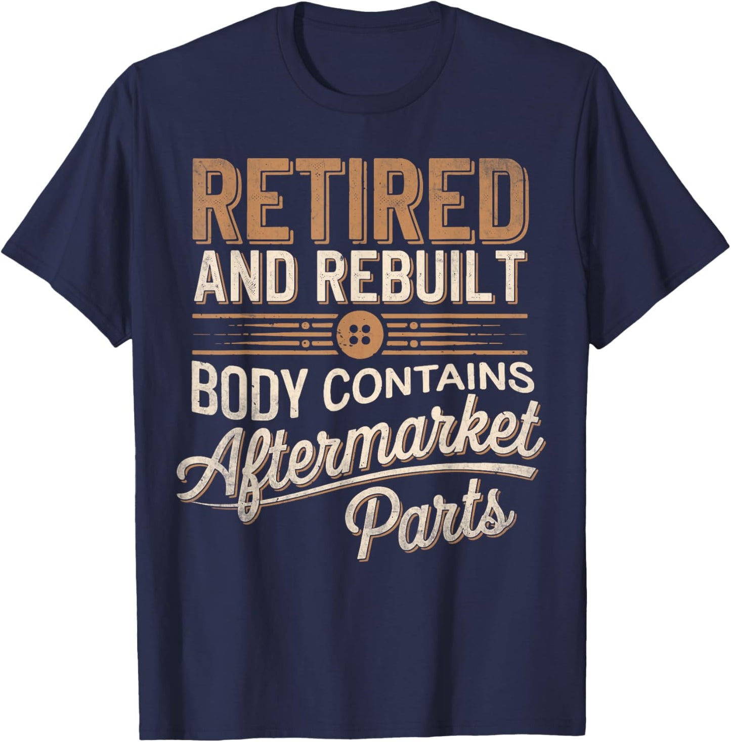 Adults Black Small Retro-Modern Short Sleeve Retirement T-Shirt - T-Shirt | Navy