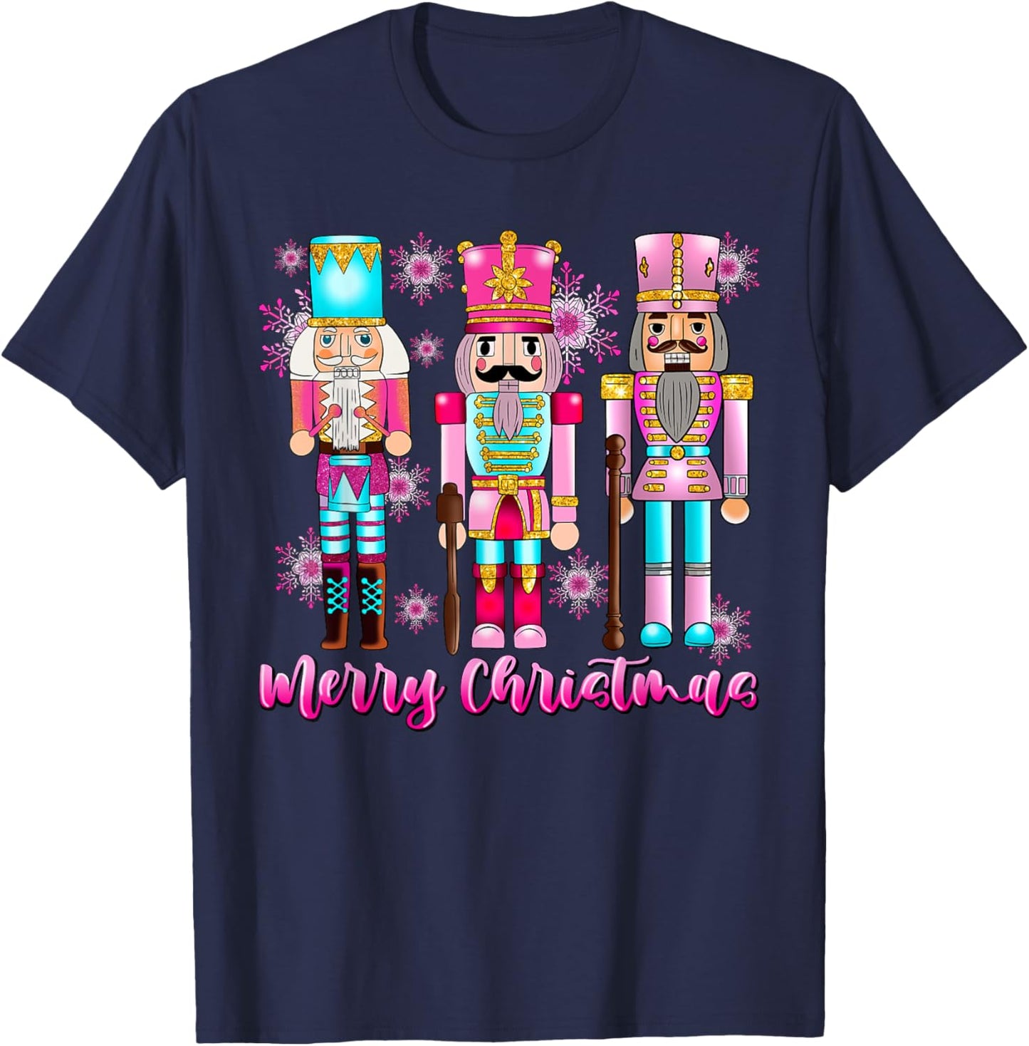 Pink Nutcracker Squad Pink Christmas Ballet Xmas Women Kids T-Shirt - T-Shirt | Navy
