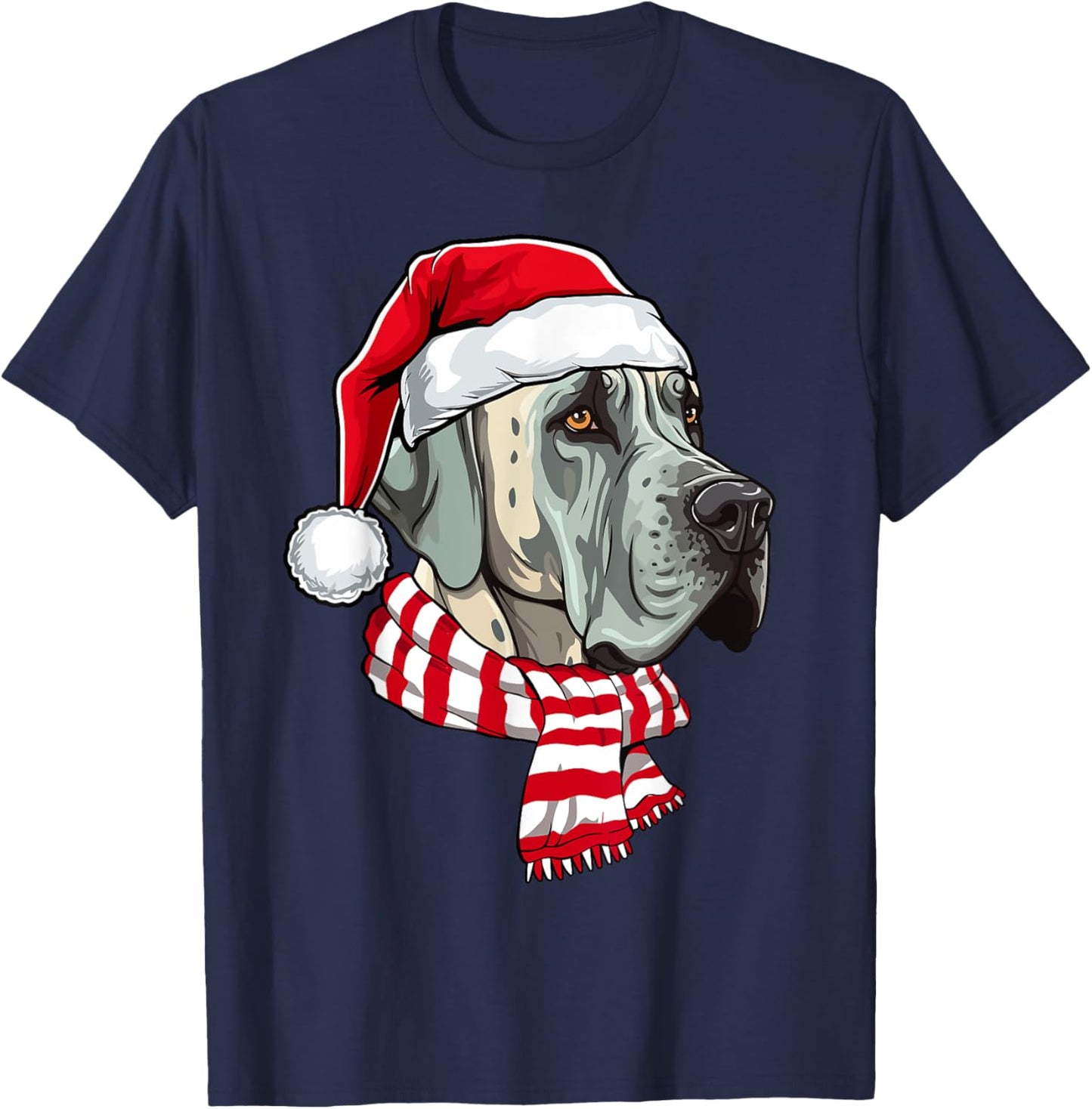 Santa Great Dane Christmas Dog Lover Men Women Kids T-Shirt - T-Shirt | Navy